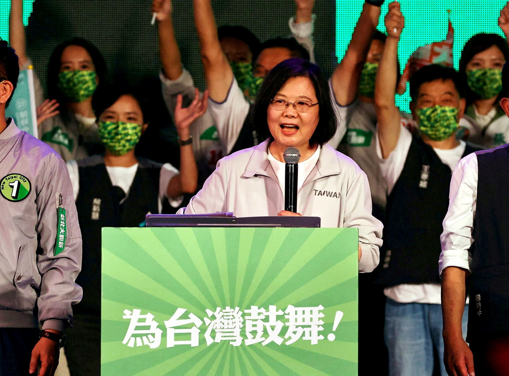 File Photo: Taiwan's President Tsai Ing Wen Speaks At The Pre Election Campaign Rally Ahead Of Mayoral Elections In Taipei